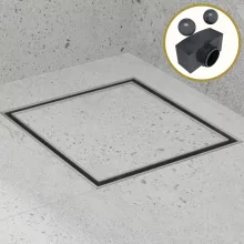 HD Mars+ 07 Chrome 15x15 cm csempézhető rozsdamentes acél komplett zuhanyfolyóka, kettős bűzzárral