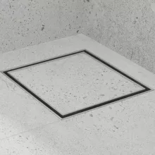 HD Mars+ 07 Chrome 15x15 cm csempézhető rozsdamentes acél komplett zuhanyfolyóka, kettős bűzzárral