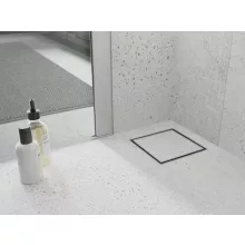 HD Mars+ 07 Chrome 15x15 cm csempézhető rozsdamentes acél komplett zuhanyfolyóka, kettős bűzzárral