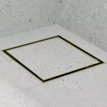 HD Mars 07 Gold 15x15 cm csempézhető rozsdamentes acél komplett arany zuhanyfolyóka