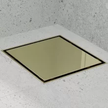 HD Mars 07 Gold 15x15 cm rozsdamentes acél komplett arany zuhanyfolyóka