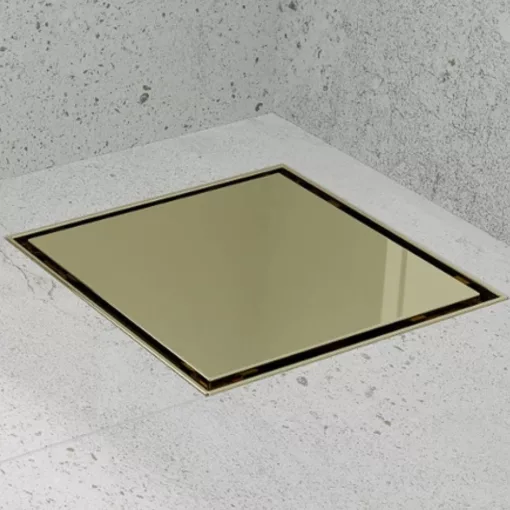 HD Mars 07 Gold 15x15 cm rozsdamentes acél komplett arany zuhanyfolyóka