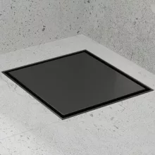 HD Mars 07 Black 15x15 cm rozsdamentes acél komplett fekete zuhanyfolyóka