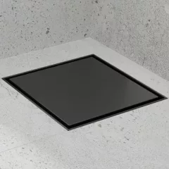   HD Mars 07 Black 15x15 cm rozsdamentes acél komplett fekete zuhanyfolyóka