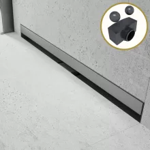 HD Mars+ 08 Chrome rozsdamentes acél komplett fali zuhanyfolyóka, kettős bűzzárral