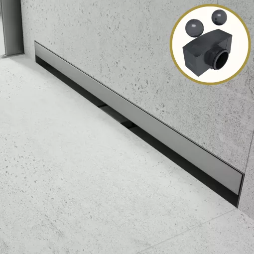 HD Mars+ 08 Chrome rozsdamentes acél komplett fali zuhanyfolyóka, kettős bűzzárral