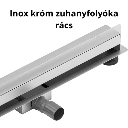 HD Mars+ 08 Chrome rozsdamentes acél komplett fali zuhanyfolyóka, kettős bűzzárral