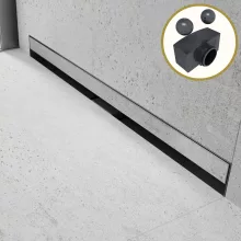 HD Mars+ 08 Chrome 80 cm hosszú csempézhető rozsdamentes acél komplett fali zuhanyfolyóka, kettős bűzzárral