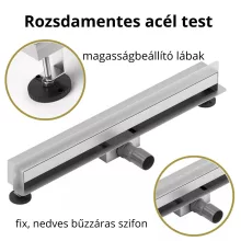 HD Mars 08 Chrome rozsdamentes acél komplett fali zuhanyfolyóka