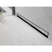 HD Mars 08 Black csempézhető rozsdamentes acél komplett fali zuhanyfolyóka