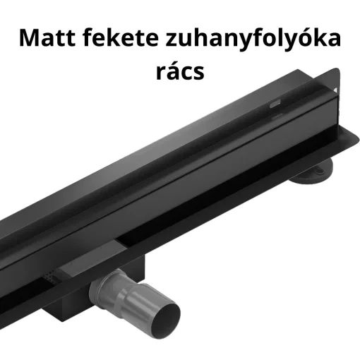 HD Mars 08 Black csempézhető rozsdamentes acél komplett fali zuhanyfolyóka