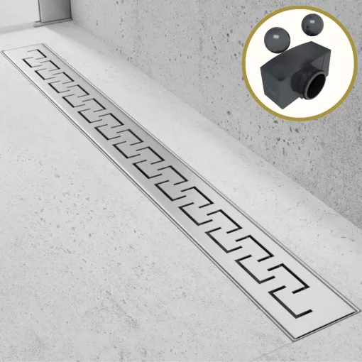 HD Mars+ 09 Chrome rozsdamentes acél komplett zuhanyfolyóka, kettős bűzzárral