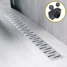 HD Mars+ 10 Chrome rozsdamentes acél komplett zuhanyfolyóka, kettős bűzzárral