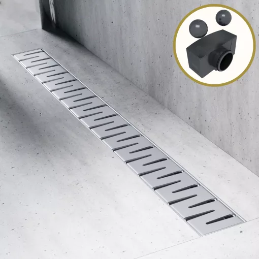 HD Mars+ 10 Chrome rozsdamentes acél komplett zuhanyfolyóka, kettős bűzzárral