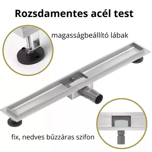 HD Mars 10 Chrome rozsdamentes acél komplett zuhanyfolyóka