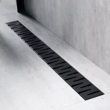 HD Mars+ 10 Black rozsdamentes acél komplett fekete zuhanyfolyóka, kettős bűzzárral