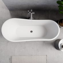 HD Uniq White szögletes térben álló akril kád fényes króm click-clack leeresztővel, 170x72x70 cm