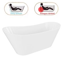 HD Uniq White szögletes térben álló akril kád fényes króm click-clack leeresztővel, 170x72x70 cm