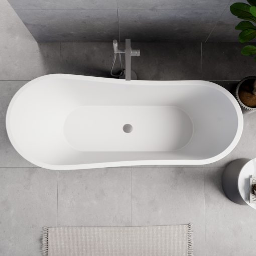 HD Uniq White szögletes térben álló akril kád szürke click-clack leeresztővel, 170x72x70 cm