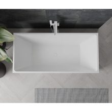 HD Miami White szögletes térben álló akril kád fényes fehér túlfolyóval és click-clack leeresztővel, 170x75x58 cm