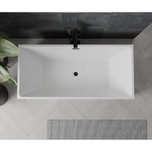 HD Miami White szögletes térben álló akril kád matt fekete túlfolyóval és click-clack leeresztővel, 170x75x58 cm