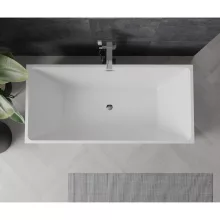 HD Miami Black szögletes térben álló akril kád fényes króm túlfolyóval és click-clack leeresztővel, 170x75x58 cm