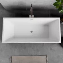 HD Miami Black szögletes térben álló akril kád fényes króm túlfolyóval és click-clack leeresztővel, 170x75x58 cm