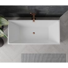 HD Miami Black szögletes térben álló akril kád rózsa arany túlfolyóval és click-clack leeresztővel, 170x75x58 cm