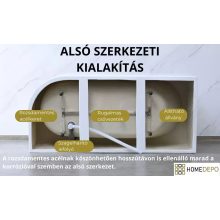 HD Miami Black szögletes térben álló akril kád rózsa arany túlfolyóval és click-clack leeresztővel, 170x75x58 cm