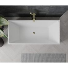 HD Miami Black szögletes térben álló akril kád fényes arany túlfolyóval és click-clack leeresztővel, 170x75x58 cm