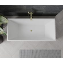 HD Miami Black szögletes térben álló akril kád szálcsiszolt arany túlfolyóval és click-clack leeresztővel, 170x75x58 cm