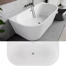 HD Atlanta White félszabadonálló akril kád szürke túlfolyóval és click-clack leeresztővel, 170x80x58 cm