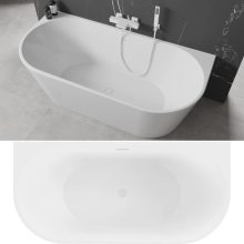 HD Florida White 170x80 félszabadonálló akril kád fényes fehér túlfolyóval és click-clack leeresztővel