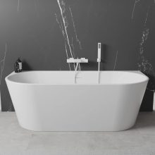 HD Florida White 170x80 félszabadonálló akril kád fényes fehér túlfolyóval és click-clack leeresztővel