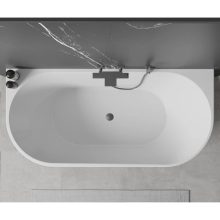 HD Florida White 170x80 félszabadonálló akril kád szürke túlfolyóval és click-clack leeresztővel