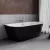   HD Florida Black 170x80 félszabadonálló akril kád fényes fehér túlfolyóval és click-clack leeresztővel