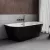   HD Florida Black 170x80 félszabadonálló akril kád szürke túlfolyóval és click-clack leeresztővel