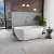   HD Naomi White ovális térben álló akril kád szürke click-clack leeresztővel és slim túlfolyóval, 170x75x60 cm