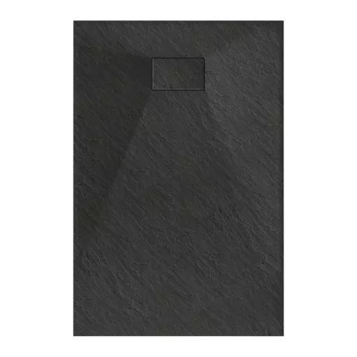 HD Marco Black 80x100 SMC kompozit slim szögletes kőhatású zuhanytálca, 2,6 cm magas, szifonnal