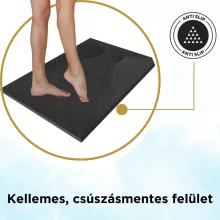 HD Marco Black 80x100 SMC kompozit slim szögletes kőhatású zuhanytálca, 2,6 cm magas, szifon nélkül