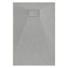 HD Marco Gray 80x100 SMC kompozit slim szögletes kőhatású zuhanytálca, 2,6 cm magas, szifonnal