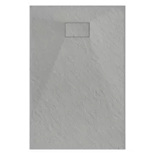 HD Marco Gray 80x100 SMC kompozit slim szögletes kőhatású zuhanytálca, 2,6 cm magas, szifonnal