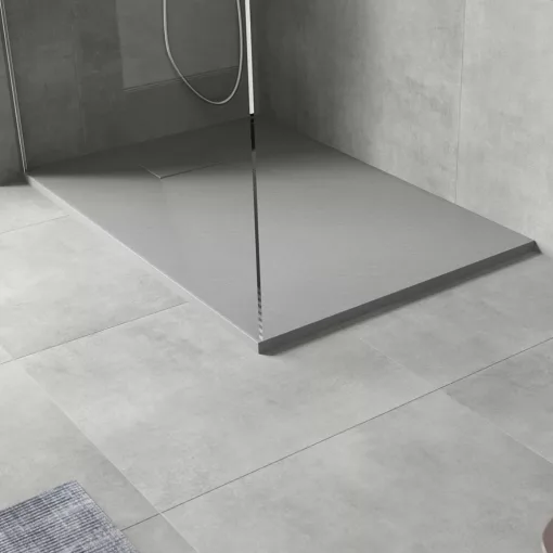 HD Marco Gray 80x100 SMC kompozit slim szögletes kőhatású zuhanytálca, 2,6 cm magas, szifonnal