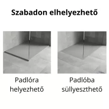 HD Marco Gray 80x100 SMC kompozit slim szögletes kőhatású zuhanytálca, 2,6 cm magas, szifonnal