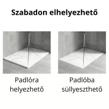 HD Marco+ White Marble 80x100 SMC kompozit slim szögletes kőhatású zuhanytálca, fehér ráccsal, 2,6 cm magas, szifon nélkül