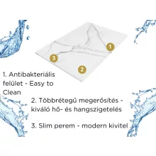 HD Marco White Marble 80x100 SMC kompozit slim szögletes kőhatású zuhanytálca, 2,6 cm magas, szifon nélkül
