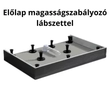 HD Marco+ Black 80x100 SMC kompozit magasított szögletes kőhatású zuhanytálca, krómozott ráccsal, 15 cm magas, szifon nélkül
