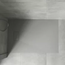 HD Marco Gray 80x100 SMC kompozit magasított szögletes kőhatású zuhanytálca, 15 cm magas, szifon nélkül