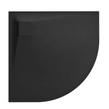 HD Marco Black 80x80/90x90 SMC kompozit slim íves kőhatású zuhanytálca, 2,6 cm magas, szifon nélkül