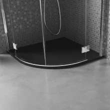 HD Marco Black 80x80/90x90 SMC kompozit slim íves kőhatású zuhanytálca, 2,6 cm magas, szifon nélkül